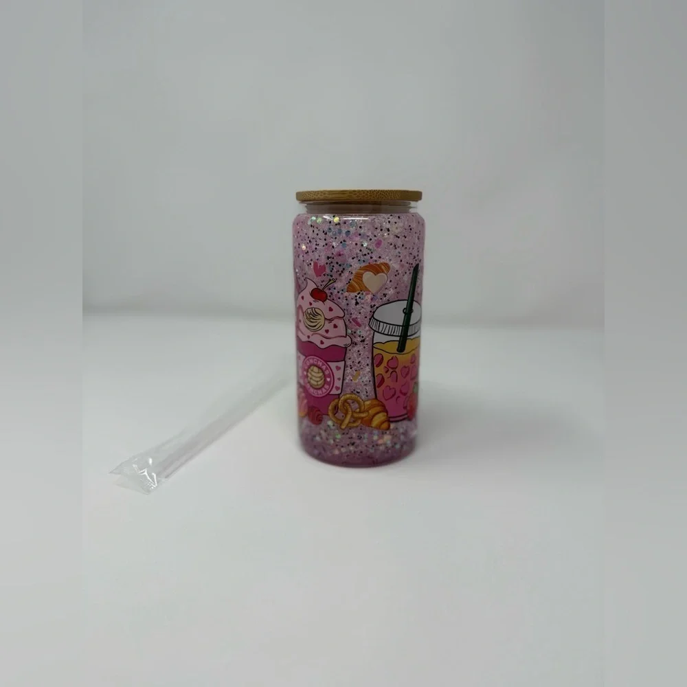 16 OZ Snowglobe Decal Glitter Cup